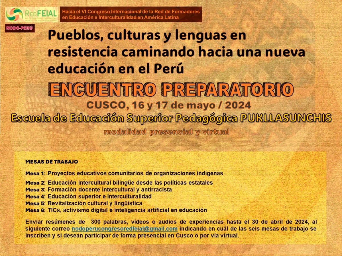 Perú. Evento precongreso 16 y 17 de mayo